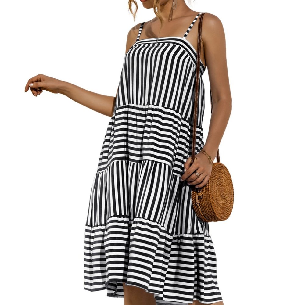 Striped Spring Ruffle Babydoll Dress - Picture 3 of 7
